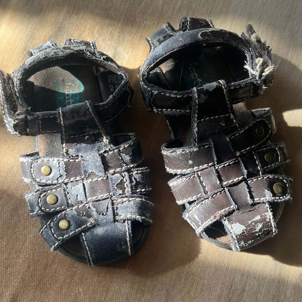 Faded Glory Toddler Boys Brown Fisherman Sandals Size 3
